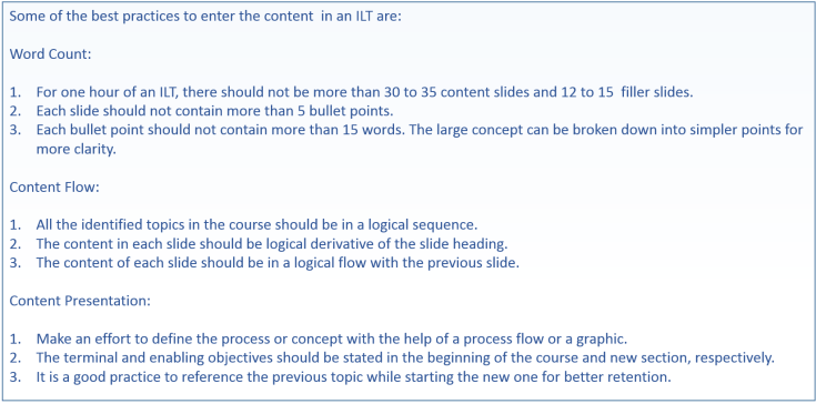 Best Practices of ILT